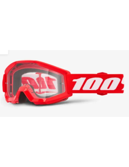 Masque cross enfant Mini 100% Strata Rouge - Ecran clair