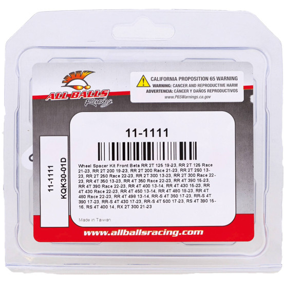 Entretoises de roue avant ALL BALLS - BETA RC 4T 450 2025 / RR 2T 125 2019-2024 / RR 2T 125 Race 2021-2025