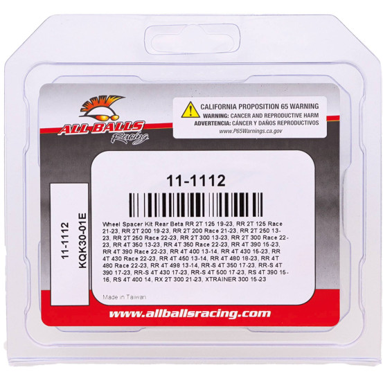 Entretoises de roue arrière ALL BALLS - BETA RC 4T 450 2025 / RR 2T 125 2019-2024 / RR 2T 125 Race 2021-2025