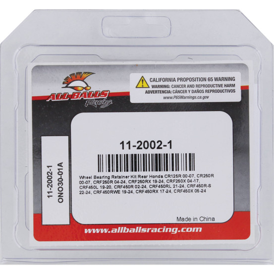 Bague de maintien roulement de roue arrière ALL BALLS - HONDA CR125R 2000-2007 / CR250R 2000-2007 / CRF250R 2004-2025