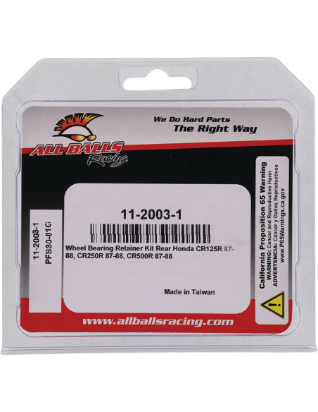 Bague de maintien roulement de roue arrière ALL BALLS - HONDA CR125R 1987-1988 / CR250R 1987-1988 / CR500R 1987-1988