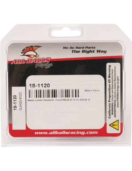 Kit réparation maitre-cylindre avant ALL BALLS - KTM SX 65 2012-2013 / SXS 65 2013