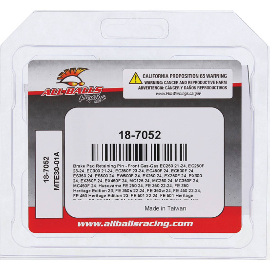 Kit vis de plaquettes de frein avant ALL BALLS - KTM / HUSQVARNA / GAS-GAS