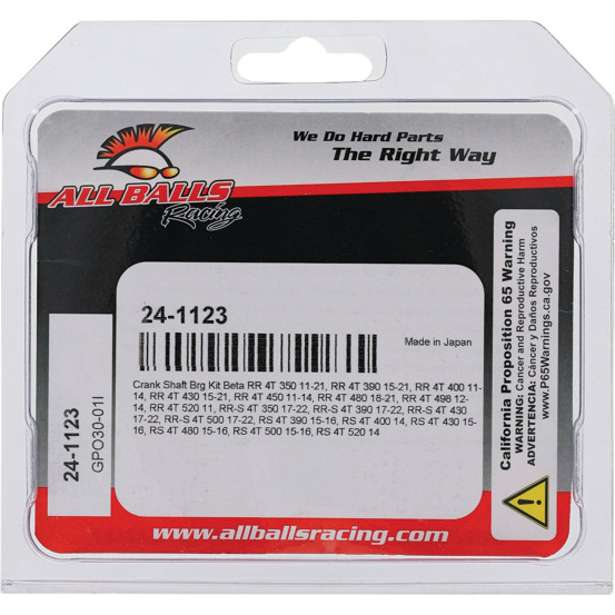Kit roulements et joints de vilebrequin ALL BALLS - BETA RC 4T 450 2025 / RR 4T 350 2011-2024 / RR 4T 350 Race 2022-2025