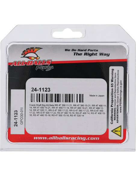 Kit roulements et joints de vilebrequin ALL BALLS - BETA RC 4T 450 2025 / RR 4T 350 2011-2024 / RR 4T 350 Race 2022-2025