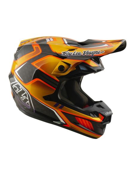 Casque cross Troy Lee Designs 2026 SE5 Carbon Crest - Or