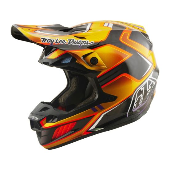 Casque cross Troy Lee Designs 2026 SE5 Carbon Crest - Or
