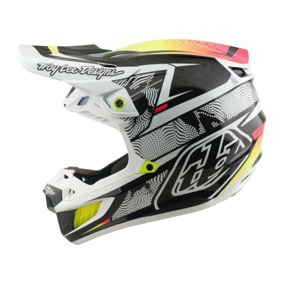 Casque cross Troy Lee Designs 2026 SE5 Carbon Lined Up - Blanc