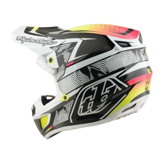 Casque cross Troy Lee Designs 2026 SE5 Carbon Lined Up - Blanc