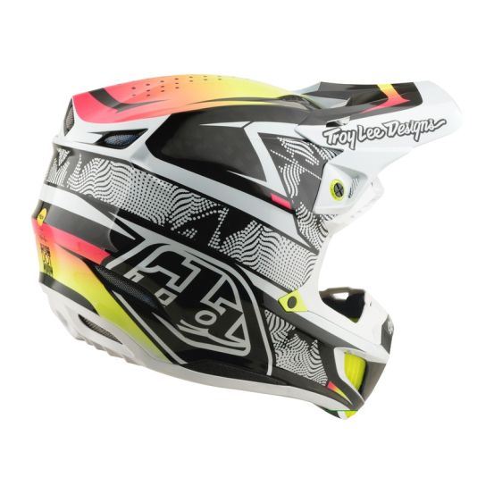 Casque cross Troy Lee Designs 2026 SE5 Carbon Lined Up - Blanc