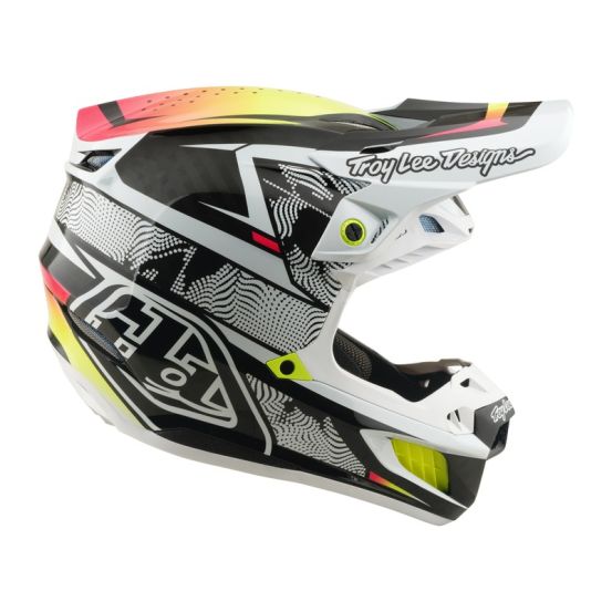 Casque cross Troy Lee Designs 2026 SE5 Carbon Lined Up - Blanc
