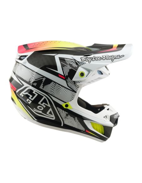 Casque cross Troy Lee Designs 2026 SE5 Carbon Lined Up - Blanc