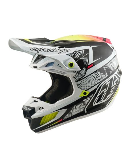 Casque cross Troy Lee Designs 2026 SE5 Carbon Lined Up - Blanc
