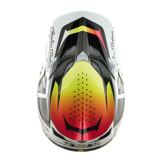 Casque cross Troy Lee Designs 2026 SE5 Carbon Lined Up - Blanc