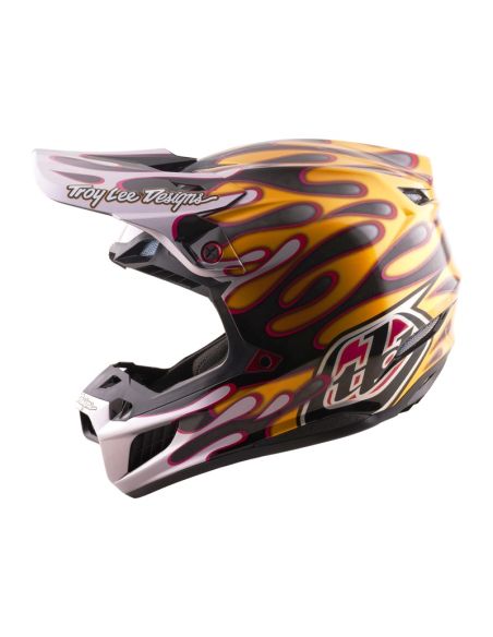 Casque cross Troy Lee Designs 2026 SE5 Carbon Overspray - Noir Or