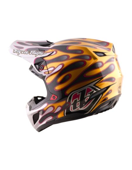 Casque cross Troy Lee Designs 2026 SE5 Carbon Overspray - Noir Or