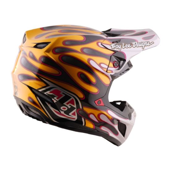 Casque cross Troy Lee Designs 2026 SE5 Carbon Overspray - Noir Or