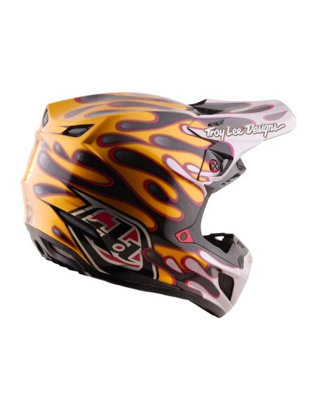 Casque cross Troy Lee Designs 2026 SE5 Carbon Overspray - Noir Or
