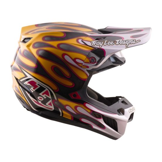 Casque cross Troy Lee Designs 2026 SE5 Carbon Overspray - Noir Or