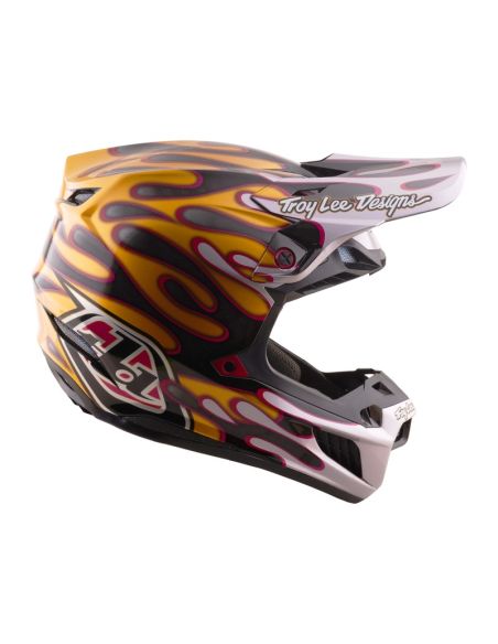 Casque cross Troy Lee Designs 2026 SE5 Carbon Overspray - Noir Or