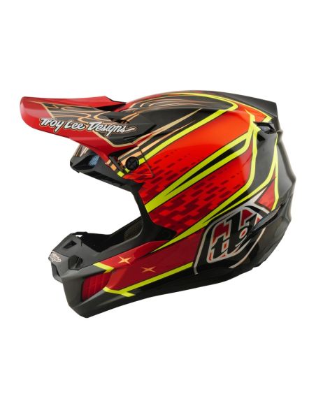 Casque cross Troy Lee Designs 2026 SE5 Carbon Wings - Rouge