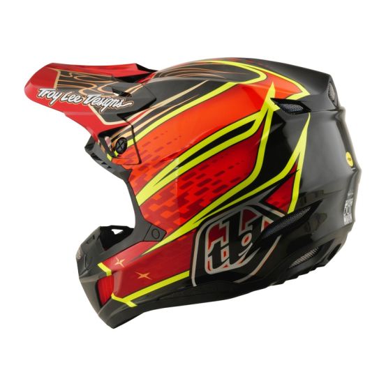 Casque cross Troy Lee Designs 2026 SE5 Carbon Wings - Rouge