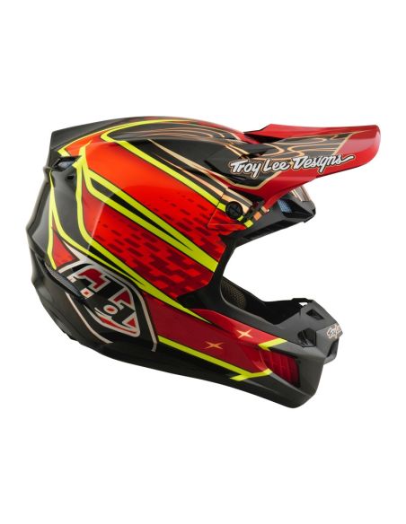 Casque cross Troy Lee Designs 2026 SE5 Carbon Wings - Rouge