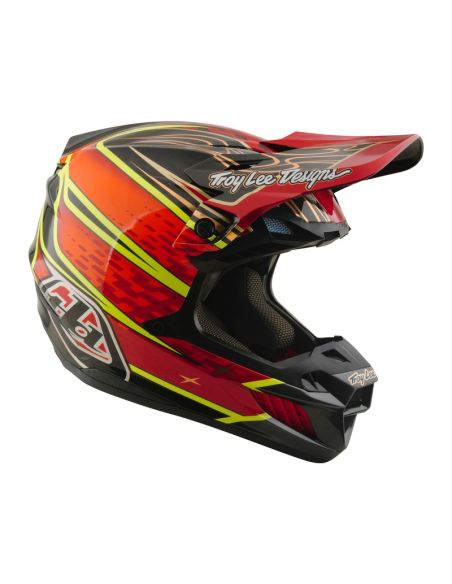 Casque cross Troy Lee Designs 2026 SE5 Carbon Wings - Rouge