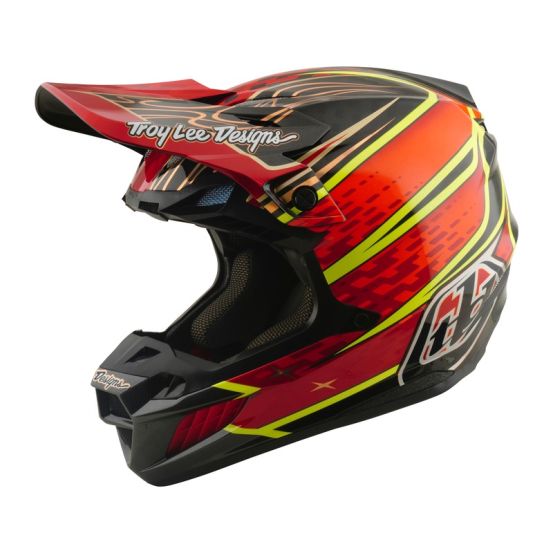 Casque cross Troy Lee Designs 2026 SE5 Carbon Wings - Rouge