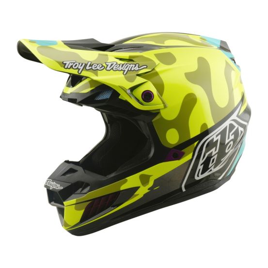 Casque cross Troy Lee Designs 2026 SE5 Composite Myth - Jaune fluo