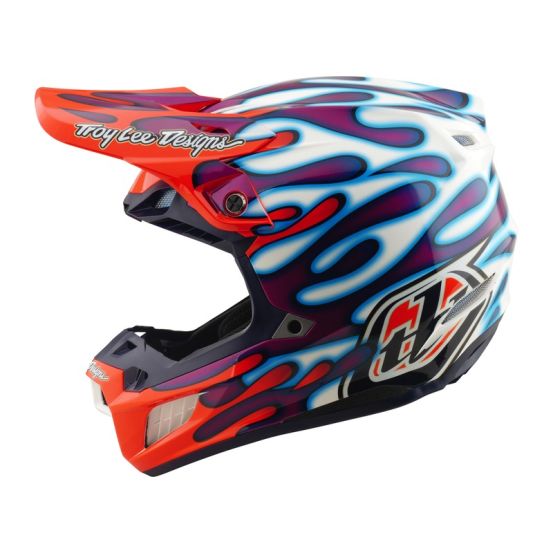Casque cross Troy Lee Designs 2026 SE5 Composite Overspray - Violet Blanc