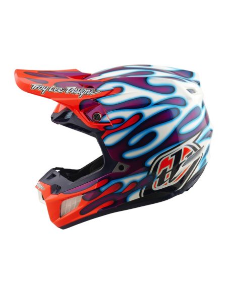 Casque cross Troy Lee Designs 2026 SE5 Composite Overspray - Violet Blanc