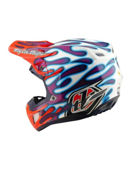 Casque cross Troy Lee Designs 2026 SE5 Composite Overspray - Violet Blanc