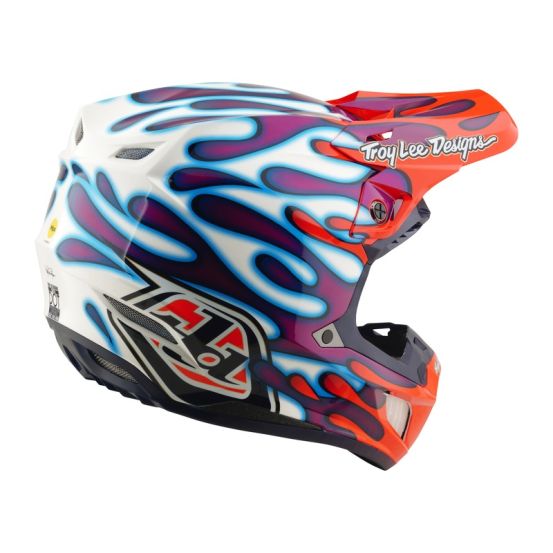 Casque cross Troy Lee Designs 2026 SE5 Composite Overspray - Violet Blanc