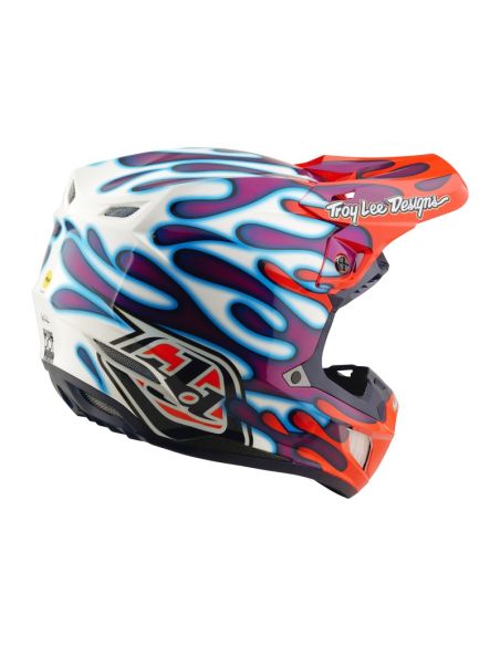 Casque cross Troy Lee Designs 2026 SE5 Composite Overspray - Violet Blanc
