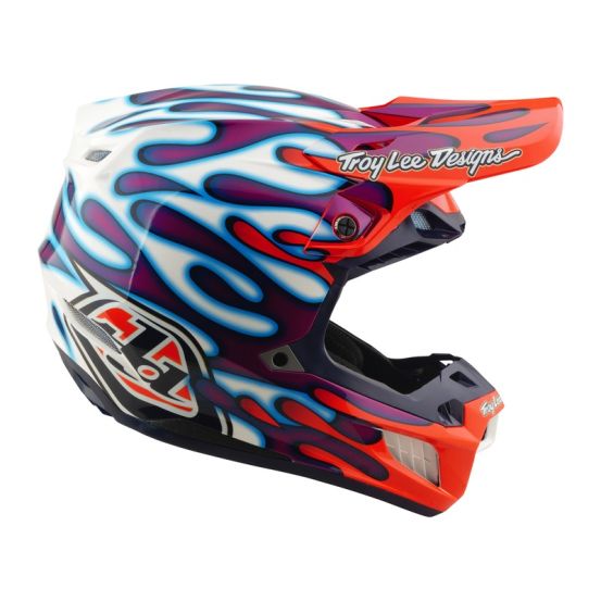 Casque cross Troy Lee Designs 2026 SE5 Composite Overspray - Violet Blanc