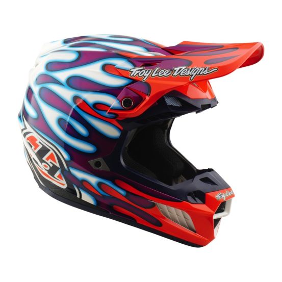 Casque cross Troy Lee Designs 2026 SE5 Composite Overspray - Violet Blanc