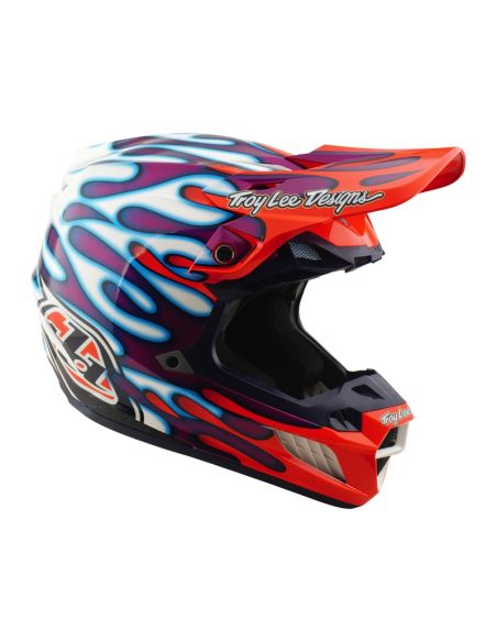 Casque cross Troy Lee Designs 2026 SE5 Composite Overspray - Violet Blanc