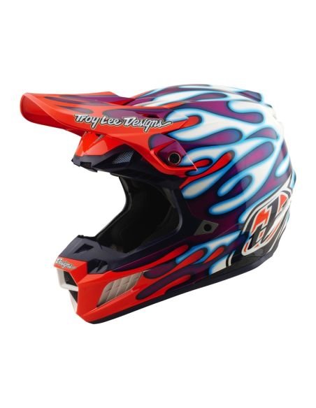 Casque cross Troy Lee Designs 2026 SE5 Composite Overspray - Violet Blanc