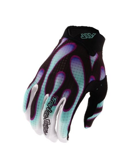 Gants cross Troy Lee Designs 2026 Air Overspray - Noir Turquoise