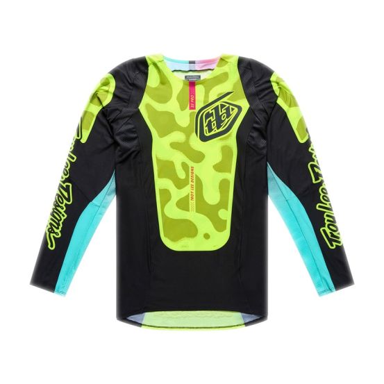 Maillot cross Troy Lee Designs 2026 SE Pro Myth - Noir Jaune fluo