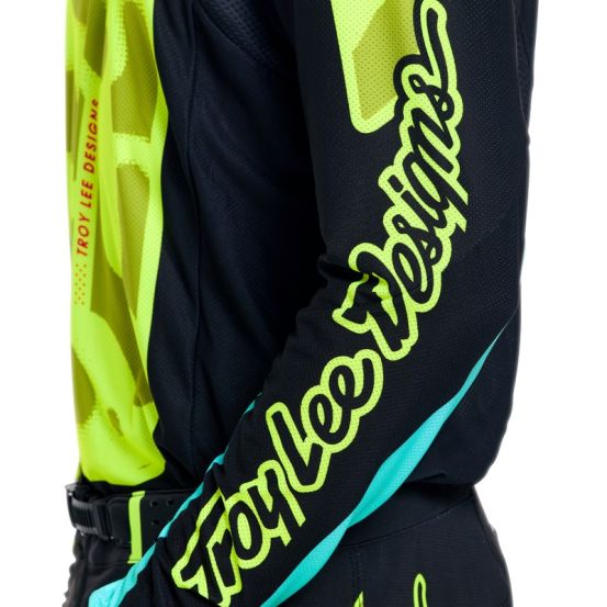 Maillot cross Troy Lee Designs 2026 SE Pro Myth - Noir Jaune fluo