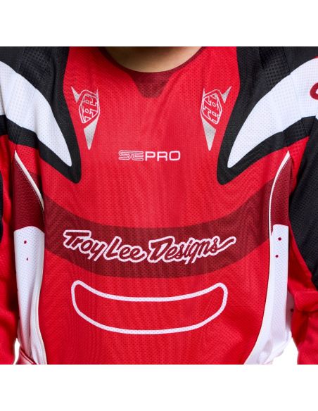 Maillot cross enfant Troy Lee Designs 2026 SE Pro Salvo - Rouge Blanc
