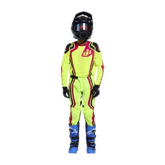 Maillot cross enfant Troy Lee Designs 2026 GP Pro Roller - Jaune fluo Fuchsia