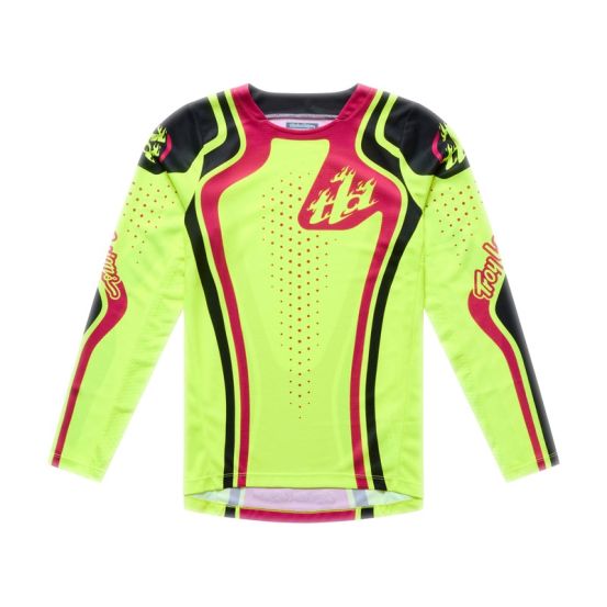 Maillot cross enfant Troy Lee Designs 2026 GP Pro Roller - Jaune fluo Fuchsia