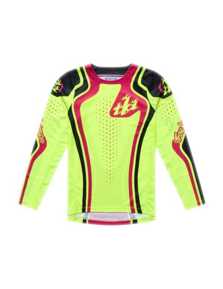 Maillot cross enfant Troy Lee Designs 2026 GP Pro Roller - Jaune fluo Fuchsia