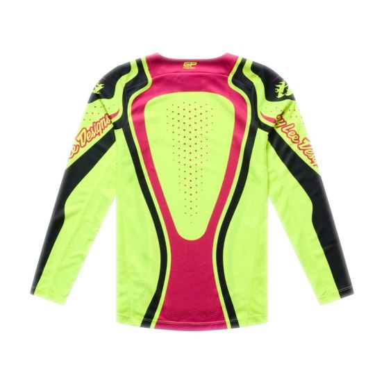 Maillot cross enfant Troy Lee Designs 2026 GP Pro Roller - Jaune fluo Fuchsia