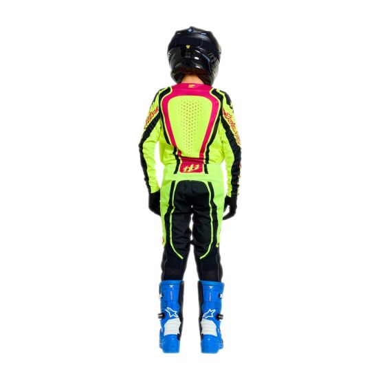 Maillot cross enfant Troy Lee Designs 2026 GP Pro Roller - Jaune fluo Fuchsia