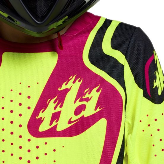 Maillot cross enfant Troy Lee Designs 2026 GP Pro Roller - Jaune fluo Fuchsia