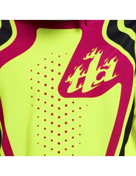 Maillot cross enfant Troy Lee Designs 2026 GP Pro Roller - Jaune fluo Fuchsia